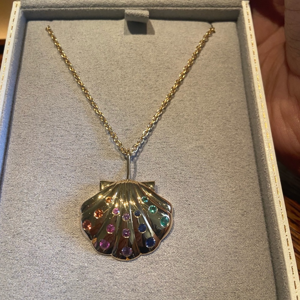 Brand New Brent Neale Medium Sapphire Necklace 18k 18” $7250